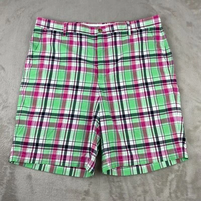 FootJoy Madras Golf Shorts Men 38 White Berry Mint Navy Performance Wicking $85 - Изображение 1 из 4