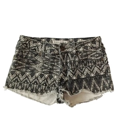 Pantalones Cortos BULLHEAD DENIM Mujer Corte Junior Talla 3 Informales Blanco y Negro Geométrico Foto 1 de 4