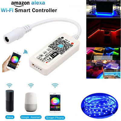 WiFi Smart RGB LED Strip Light Phone Controller Fr Google Alexa Home APP Control - Image 1 of 4