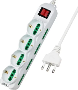 Multipresa 12 Posti 4 Polivalenti (Schuko 10/16A) 8 Bivalenti 10/16A, Colore Bia - Foto 1 di 7