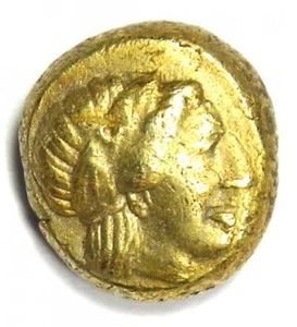 Greek Lesbos Mytilene EL Hecte Apollo Artemis Hekte Electrum Coin 377 BC - VF - Picture 1 of 8