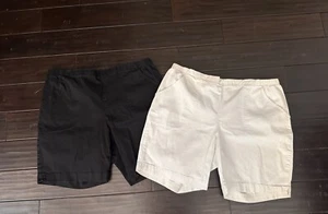 Pantalones cortos cómodos para mujer talla grande blancos y negros - Imagen 1 de 6