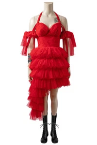 New Faddish dancing party Cosplay Costume Adult Women Girls Long Red Dress - Picture 1 of 14