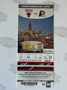 2009 Indiana Pacers at Chicago Bulls Ticket 3/28/09 Derrick Rose Rookie - Picture 1 of 1