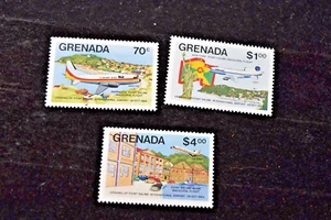 FRANCOBOLLI AEROPORTO GRANADA 1985 S1266-1268 MNH - Foto 1 di 4
