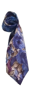 WIDE Vintage Mens Necktie Blue Purple Tan Black Tie 3.75"x 59" - Picture 1 of 4