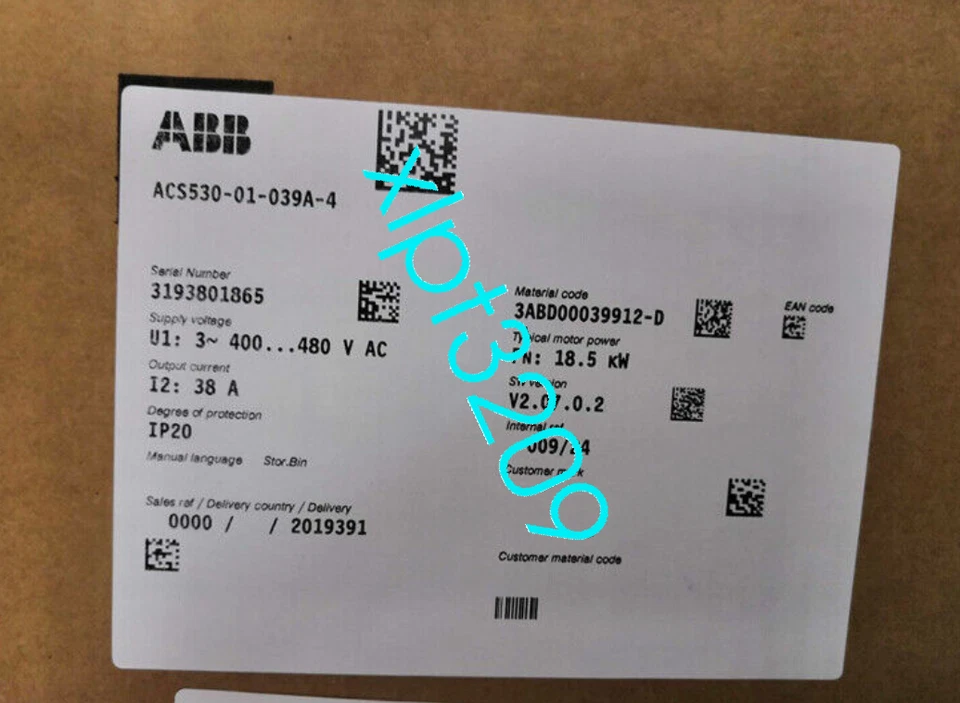 ACS530-01-039A-4 ABB 18.5KW frequency converter NEW FedEx or DHL - Image 1 of 1