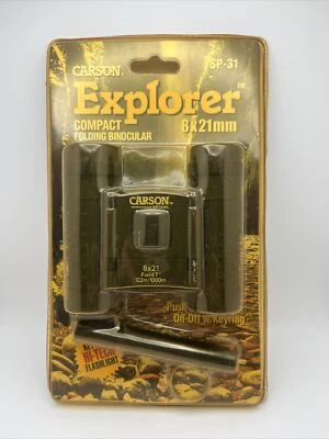 Vintage Carson Explorer Compact Folding Binocular 8 x 21 mm SP-31 w/ Flashlight - Image 1 of 4