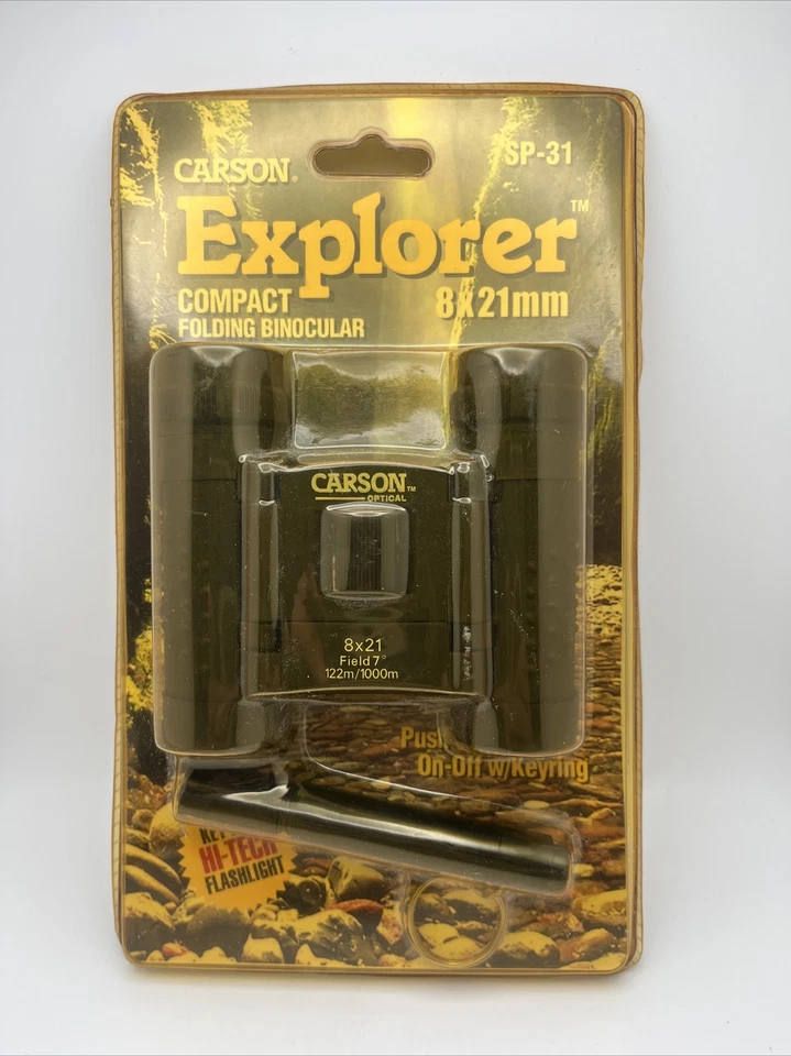Vintage Carson Explorer Compact Folding Binocular 8 x 21 mm SP-31 w/ Flashlight - Image 1 of 4