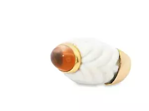 18k Yellow Gold Bulgari Vintage Citrine Ring - Picture 1 of 1