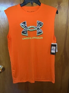 NWT Under Armour Boy’s Tech Graphic Muscle T-shirt Sz Youth XL Sleeveless - Picture 1 of 2