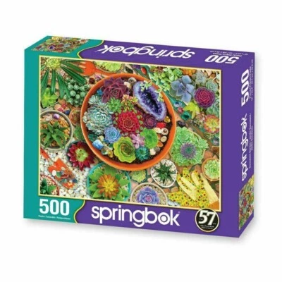 Succulent Garden 500 Piece Jigsaw Puzzle Springbok New - Image 1 of 4