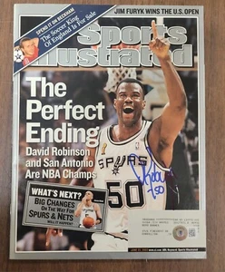 David Robinson Signed Sports Illustrated 6/23/03 Beckett SA Spurs Basketball  - Picture 1 of 3