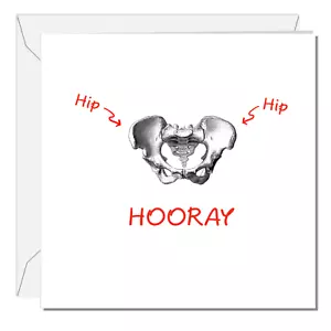 Hip Replacement Surgery Card Congratulations New Hip Operation Funny Recover - Picture 1 of 8