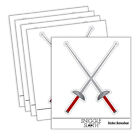 Crossed Fencing Swords Foil Laptop Water Bottle Sticker 5 Pack