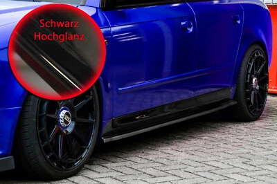 CUP Seitenschweller Sideskirts aus ABS für Audi A4 + S4 B6 B7 Schwarz Glanz - Bild 1 von 3