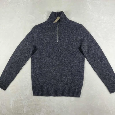 J Crew Rugged Merino Wool Sweater Men's Small Gray Pullover Half Zip Comfort NWT - Image 1 of 4