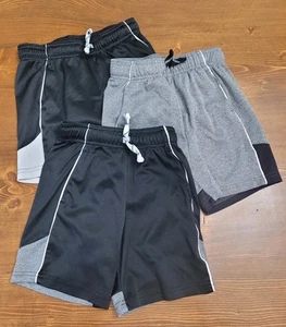 Little Boys Jumping Beans Active Shorts Size 4 Black Grey White Gray Pockets - Picture 1 of 3