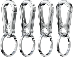 4Pcs Metal Carabiner Clip Keyring Keychain Key Ring Chain Holder for Car - Picture 1 of 7