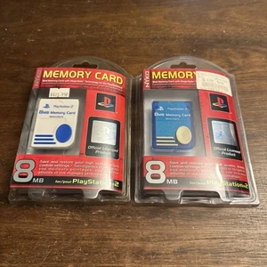 Brand New - 2X PlayStation 2 PS2 Blue White Magic Gate Memory Card NYKO - Sealed - Picture 1 of 5