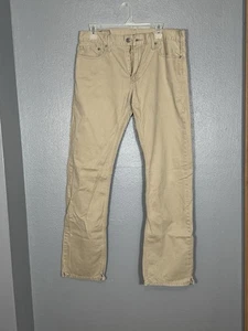 Levis 514 Jeans Größe 34x34 khaki hellbraun Hose, Nähte wurden unten für Stiefel geschnitten - Bild 1 von 12