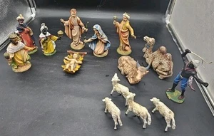 Vintage Presepio Italian Nativity 12 Pc Set Figurine Figure Krippenfiguren Italy - Picture 1 of 14