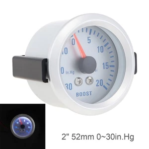 Universal 2" Car Turbo Boost Gauge 0-30in.Hg / 0-20PSI 52mm Turbo Pressure Meter - Picture 1 of 9