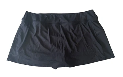 Beach House Womens Black Swim Skort Skirt Plus Size 24W Side Pocket Poolside Fun - Image 1 of 4