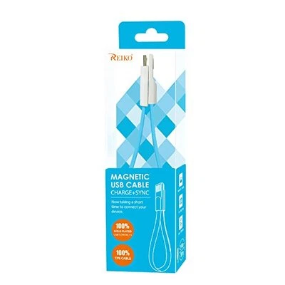 Reiko 48inch 8pin magnetic Charge + Sync USB cable - Retail Package -Blue - Image 1 of 2