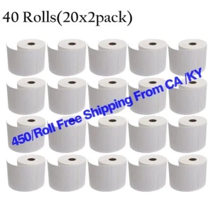 40 rollos 450/rollo etiquetas de envío térmico directo para Zebra ZP-450 ZP-500 LP2844 - Imagen 1 de 6