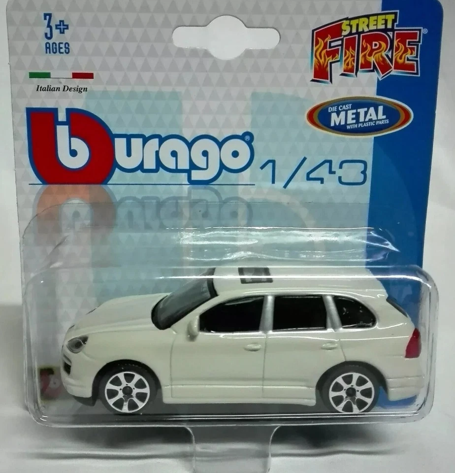 Porsche Cayenne Turbo Modellino Burago Die Cast Metal Auto Car 1/43 Bianca White - Immagine 1 di 1