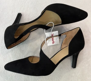 NEW Naturalizer Womens Ezmae Black Suede Pumps Cross Over Strap Shoes Size 9.5 - Picture 1 of 9