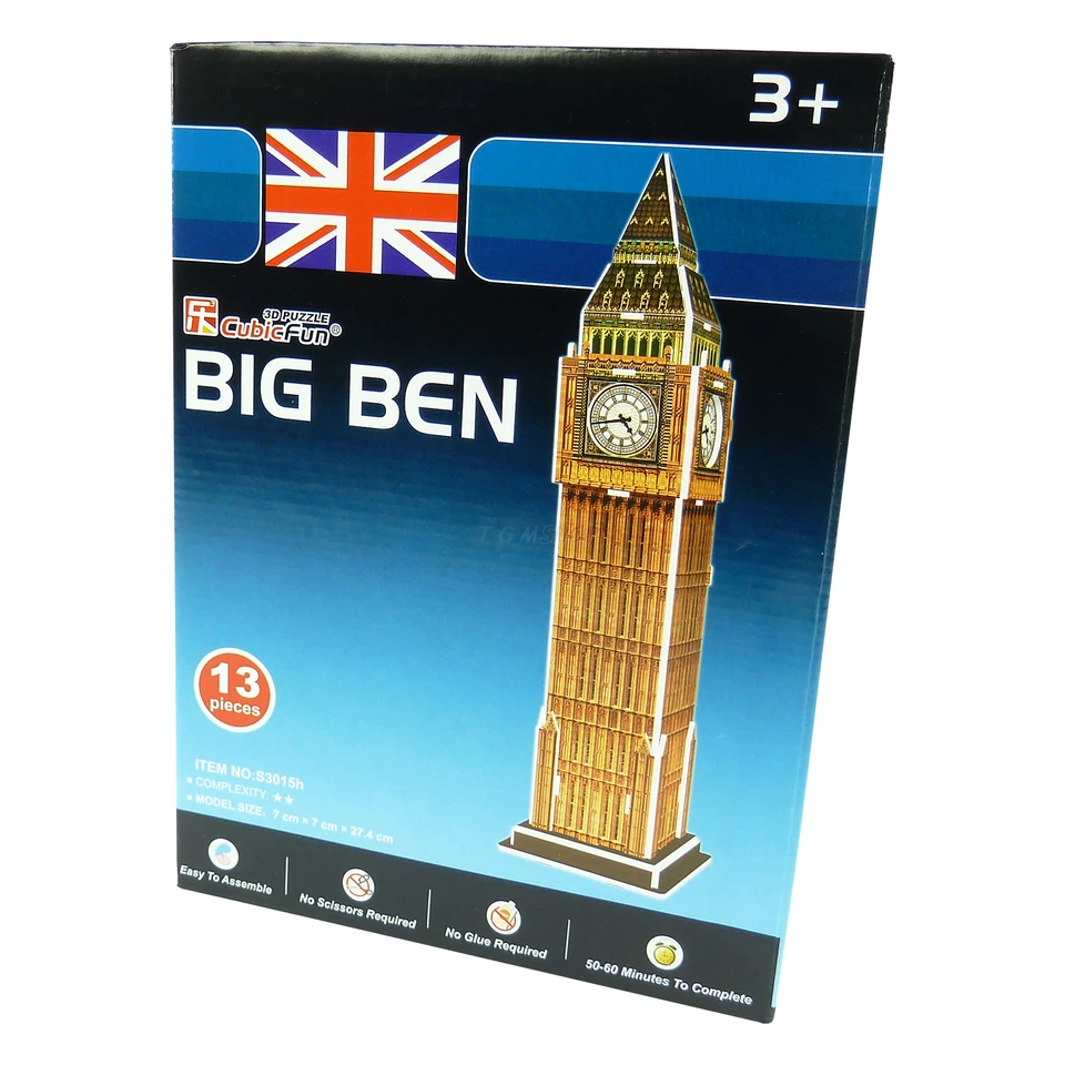 Cubic Fun Big Ben London 3D Puzzle 27,4cm Spielzeug Modell Architektur 13 Teile