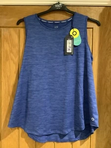 M&S GOODMOVE CORNFLOWER BLUE EXERCISE SINGLET. BNWT. size 20