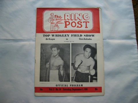 The Ring Post September 1, 1956 Boxing Magazine Cover