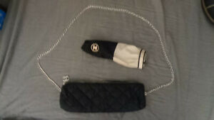 Chanel Umbrella bag and sleve coca black quilted and sleve with heavy chain 