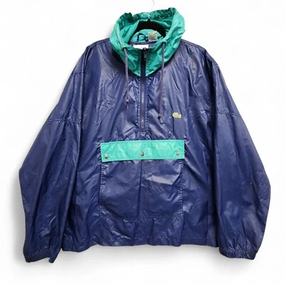 Vintage Izod Lacoste Jacket Men Large 1/2 Zip Kangaroo Pouch Nylon Pullover READ - Image 1 of 4
