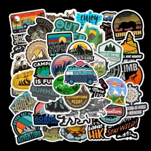 50X Outdoor Camping Vinyl Decal Graffiti Sticker Bomb Skate Laptop Guitar UK NEW - Picture 1 of 11