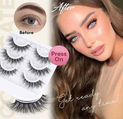 CORUSCATE Self-Adhesive Reusable Eyelashes (3 Pairs) | No Glue Needed | Volume Discounts