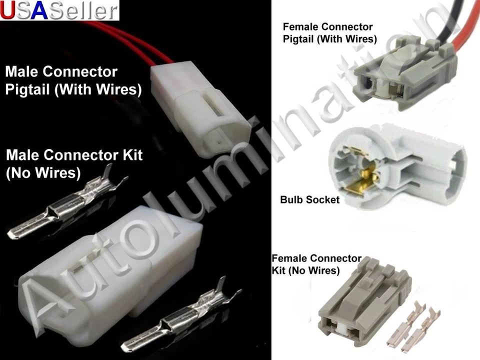 Toyota Camry Lexus RX450 RX350 Reverse Tail Brake Light License Connector Socket - Image 1 of 1