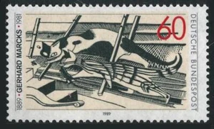 Germany 1571, MNH. Michel 1410. Cats in the Attic,woodcut by Gerald Marcks,1989. - Picture 1 of 1