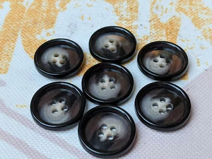 Botones de cuerno reales - negro/marrón/beige - 19 mm - #01 - Imagen 1 de 2