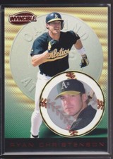1999 PACIFIC INVINCIBLE RUBY RED FOIL RETAIL PARALLEL #106 RYAN CHRISTENSON A'S
