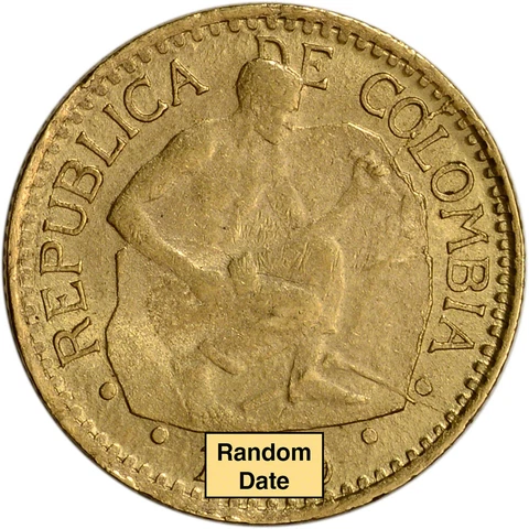 Colombia Gold 5 Pesos (.2355 oz) - AU/BU - 1913 - 1919 - Stonecutter Cover