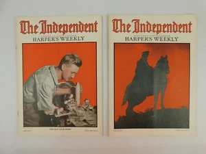 The Independent Harpers Weekly Jul, 14th & 21st 1917 WWI War Soldiers Army Navy - Picture 1 of 12