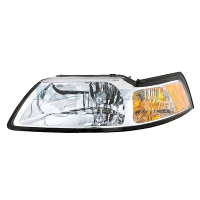 Para Mustang 99-04 con bisel cromado faro faro luz principal con bombilla lado izquierdo Foto 1 de 4