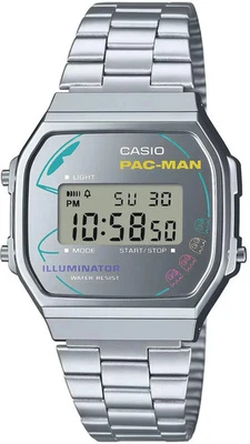 Orologio Casio Acciaio Pac-Man Special Edition A168WEPC-7AER Grigio - Immagine 1 di 4