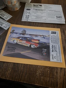 Vintage Wally Bell Racing Card w/ Coupons 8x12 Liquid Glass Chevelle - Picture 1 of 2