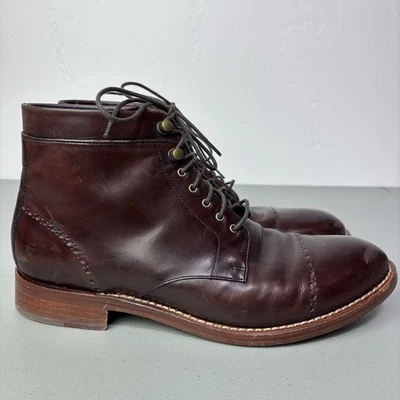 Cole Haan Brown Leather Lace Up Ankle Boots Men 11M Goodyear Welted - Image 1 of 4