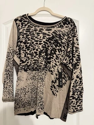 Nic and Zoe Animal Print Pullover Sweater, 1X - Image 1 of 2